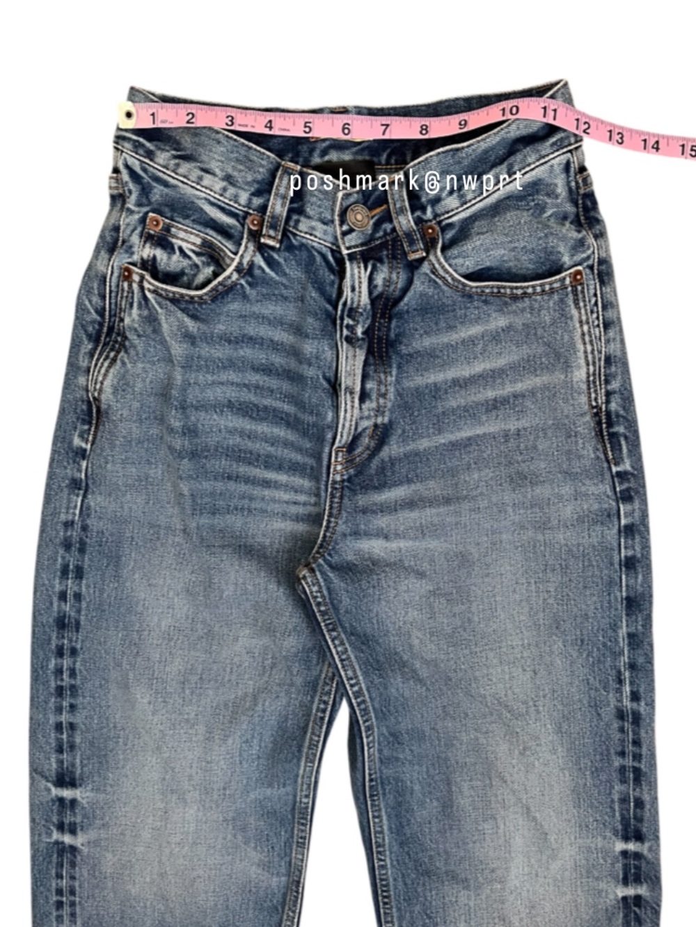 SAINT LAURENT ✨ V-Waist Baggy High Rise Wide Leg Jeans 50’s Blue 24 - Picture 11 of 15